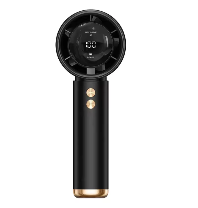 Mini Handheld Fan with LCD Display & USB Fast Charging