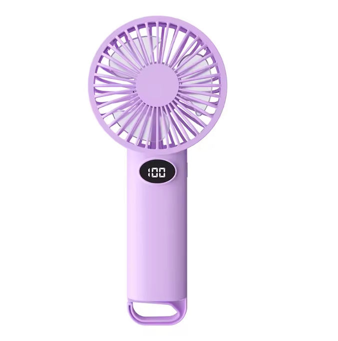 Portable handheld fan with LCD display and 6-speed wind power