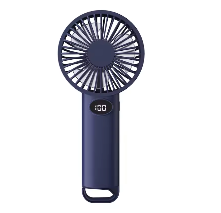 Portable handheld fan with LCD display and 6-speed wind power