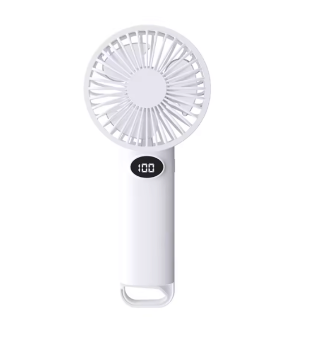 Portable handheld fan with LCD display and 6-speed wind power