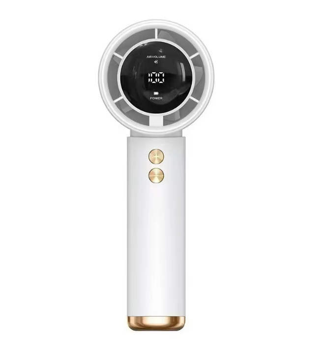 Mini Handheld Fan with LCD Display & USB Fast Charging