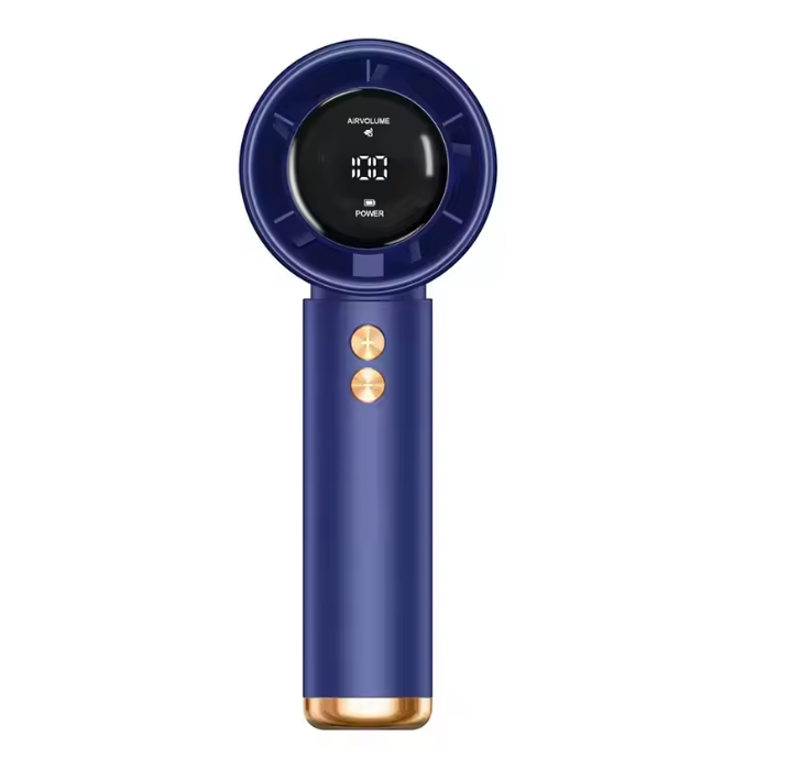 Mini Handheld Fan with LCD Display & USB Fast Charging